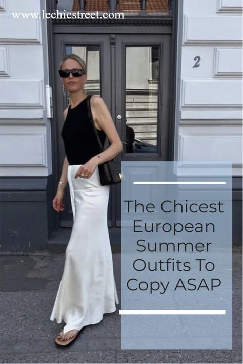 The Chicest European Summer Outfits To Copy ASAP. It doesn't matter if you are traveling to europe this summer. There are plenty of european summer outfits you can recreate to have your own european summer. Lots of chic european summer outfit which involve summer dresses and gorgeous europees summer outfit. European women have great style and it is easy to recreate their european fashion. #europeansummeroutfits #europeansummer #europeanfashion #summeroutfits #summerdresses European Sneaker Outfit, European Summer Outfits Women Classy, How To Dress European Style, European Fashion 2024, European Spring Outfits Street Styles, European Fashion Spring 2024, European Spring Style, Italy Outfits Spring Street Style, Europe Street Style Summer