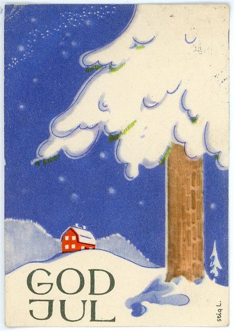 Natal, God Jul Norway, Postcard Inspiration, Vintage Jul, Norwegian Heritage, Scandinavian Heritage, Diy Jul, Norwegian Christmas, Danish Christmas