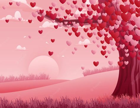 Premium Vector | The heart tree in pink background for valentines day Alicante, Cupid Background, Valentine Wallpaper Hd, Background For Valentines, Valentines Background, Pink Bg, Pink Heart Background, Background Valentine, 4k Wallpapers For Pc
