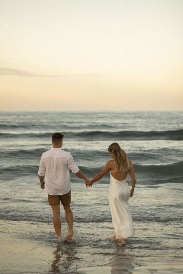 pinterest inspired engagement, pinterest core, beach engagement, photography, tiktok, beach, fairytale wedding, zara dress, satin, linen shirt, samantha laflash #engagement #beachphotoshoot #love #engagementshoot #ring #wedding Beach Outfit Engagement Photos, Wedding Rings Beach, Proposal Outfits For Her Beach, Engagement Photo On Beach, Engagement Photos In The Beach, Engagement Beach Ideas, Cute Beach Engagement Photos, Couple Photos In The Ocean, Beach Pictures With Husband