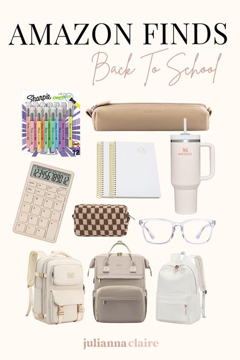 All your home essentials right here with my favorite Amazon must-haves for school! Stock up on stationery, backpacks and more. Shop them on my Amazon storefront under Back To School Finds. Back To School 2024 Trends, Aesthetic School Supplies Amazon, Amazon Back To School Must Haves, Amazon School Must Haves, Back To School Shopping List, Back To School Must Haves, School Finds, Back To School List, School Shopping List