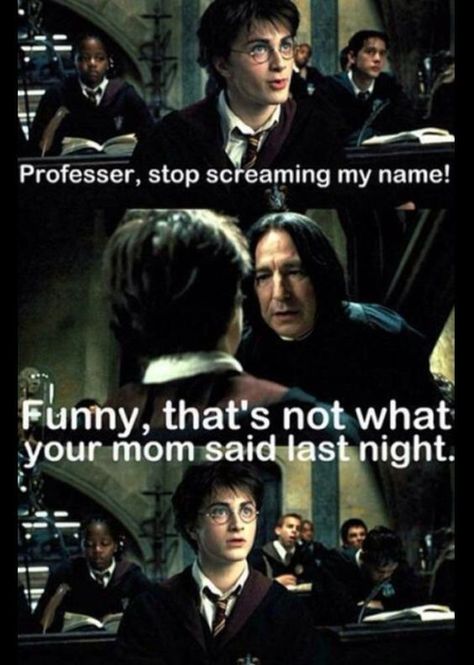 Harry Potter Jokes, Harry Potter Voldemort, Glume Harry Potter, Potter Head, Harry Potter Puns, Harry Potter Comics, Smosh, Mom Jokes, Alan Rickman