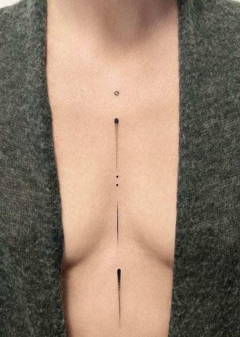 Brust Tattoo Frau, Tato Dada, Our Mindful Life, Dot Tattoos, Tattoo Hals, Tasteful Tattoos, Chest Tattoos, Chest Tattoos For Women, Sternum Tattoo