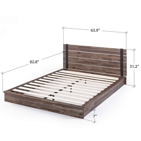 Bed Frame Design, Wood Platform Bed Frame, Platform Bed With Storage, Slatted Headboard, Queen Platform Bed, Twin Bed Frame, King Bed Frame, Mattress Foundation, Bedding Brands