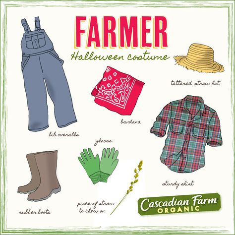 Halloween costume idea. Dress like a "classic" farmer! Farmer Dress Up, Farmers Costume Halloween, Women’s Farmer Costume, Toddler Farmer Costume Girl, Halloween Farmer Costume, Chicken Farmer Costume, Farmer Diy Costume, On The Farm Outfit, Farmer Dress Up Day At School