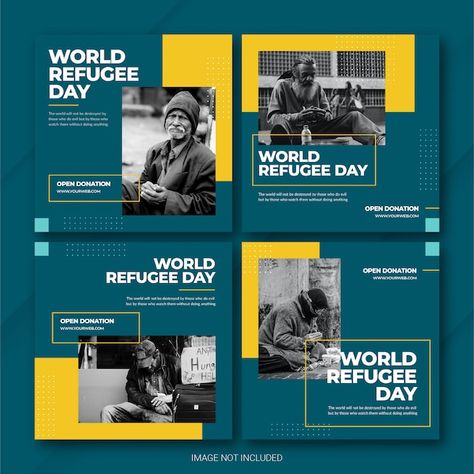 Ig Post Design, Post Instagram Design, Refugee Day, Post Layout, World Refugee Day, Mises En Page Design Graphique, Instagram Post Design, Instagram Design Layout, 달력 디자인