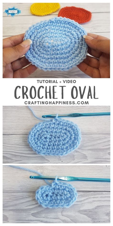 Free crochet pattern for a basic crochet oval in any size you want. Easy beginner crochet tutorial and video from Crafting Happiness. Amigurumi Patterns, Crochet Oval Shape Free Pattern, Crochet Oval Pattern Diagram, How To Crochet A Oval Shape, Oval Crochet Pattern Free, Crochet Oval Placemats Free Pattern Easy, Crochet Oval Rugs Free Patterns Easy, How To Crochet A Oval, Crochet Oval Diagram