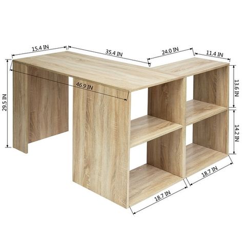 Homylin L-Shape Computer Desk with Shelves - Bed Bath & Beyond - 38388065 Computer Desk With Shelves, L Shape Desk, Functional Desk, Desk Plans, Desk Computer, Big Desk, Computer Table, L Shaped Desk, Desk Shelves