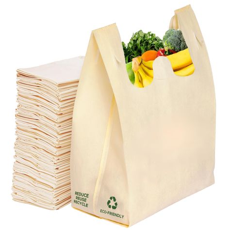 PRICES MAY VARY. Non-woven,Polypropylene Imported ✅ PREMIUM REUSABLE T-SHIRT SHOPPING AND GROCERY BAGS: Do your part to help the environment by using our premium, reusable shopping bags. With a sturdy and durable design, these eco-friendly bags can be used to carry products, gardening supplies, craft items, groceries, and more. Use them over and over again for all of your shopping needs. ✅ MADE WITH ECO-FRIENDLY, RECYCLED MATERIAL: Our durable, long-lasting t-shirt shopping bag is made with non- Thank You Bags, Merchandise Bags, Grocery Shopping Bags, Grocery Tote, Big Garden, Eco Friendly Bags, Tshirt Bag, Grocery Bags, Reusable Shopping Bags