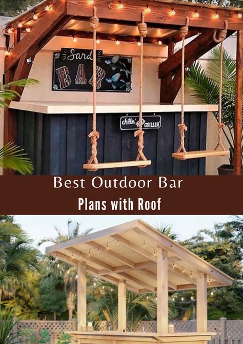 Best Outdoor Bar Plans with Roof Outside Deck Bar Ideas, Diy Bar Backyard, Outdoor Bar Siding Ideas, Outside Pool Bar Ideas, Backyard Bar Bbq Area, Outdoor Mini Bar Ideas Backyards, Outdoor Bar Under Beach House, Pool Gazebo With Bar, Diy Backyard Bar Plans