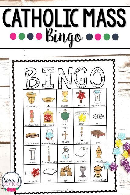 Four different ways to teach your students the names for the items commonly found during a Catholic Mass, including Mass Item Bingo. Great game for whole group, small groups, centers and more to reach all of your learners in a religious education, Catholic classroom or homeschool setting. #catholic #catholiceducation #homeschool #bingo #catholicchurch #teaching Ccd Crafts, Ccd Activities, Catholic Classroom, Catholic Kids Activities, Religion Activities, Catholic Schools Week, Catholic Education, Catholic Crafts, Catholic Mass