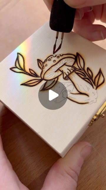 Kate Elliott on Instagram: "✨ Little boxes ✨  Soon to be available for purchase • #boxes #pyrography #woodburning #vanisle #vancouverisland #shawniganlake #mushroomart @razertip" Pyrography Ideas For Beginners, Shawnigan Lake, Pyrography Ideas, Pyrography Designs, Pyrography Art, Wood Burning Crafts, Pine Design, Mushroom Art, Vancouver Island