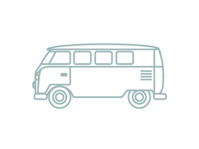 VW Van by Meredith Lyon on Dribbble Kombi Van Drawing, Vw Van Tattoo, Camper Van Drawing, Vw Bus Drawing, Van Doodle, Bus Tattoo, Vw Lt 35, Van Cartoon, Combi Hippie