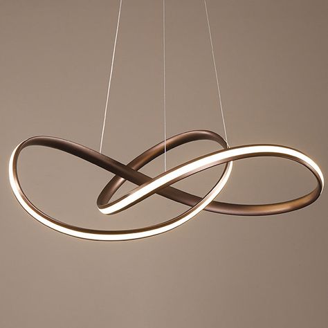 Seamless Curve Ceiling Pendant Light Simple Style Metal Dining Room LED Chandelier Curve Ceiling, Metal Dining Room, Elegant Pendant Lighting, Dining Room Pendant, Black And White Coffee, Chandelier Pendant, Coffee Black, Curve Design, Color Cafe