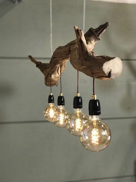to inspire you. From simple yet elegant candle holders to more elaborate hanging lights, there’s something for everyone. With these ideas, you can be creative Takken Decor, Driftwood Chandelier, Wood Lamp Design, Elegant Candle Holders, Driftwood Lamp, Diy Furniture Decor, Diy Lampe, Diy Light, Studio Apartment Decorating