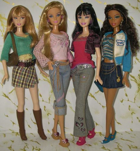 Barbie Doll Outfits 2000s, Barbie Diaries Outfit, Barbie Doll 2000s, Y2k Barbie Doll, Barbie 2000s Dolls, Myscene Outfits, Early 2000s Barbie Dolls, Barbie Fashion Fever Clothes, Raquelle Barbie Outfits