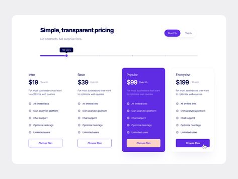 Hello to everyone!I'm excited to share with you the Pricing Section design I made for Flowbase .There are 3 versions. I will share with you in the coming days.Please give your opinion!Thank... Web Design Pricing, Price List Design, List Website, Card Ui, Data Table, Desain Ui, 광고 디자인, Pricing Table, List Design