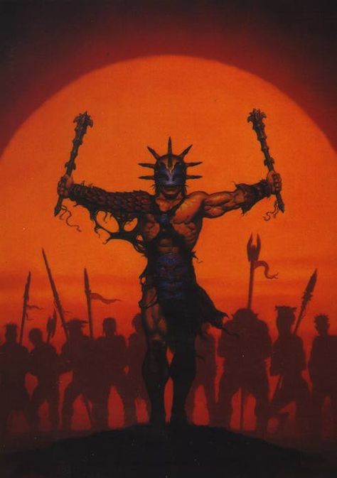 Brom pretty much defined the art of Dark Sun. Gladiator with twin maces and arms outstretched. Fantasy Artwork, Dark Sun, Advanced Dungeons And Dragons, Dinosaur Pictures, Fantasy Setting, Fantasy Artist, Wizards Of The Coast, Artist Gallery, Dark Ages