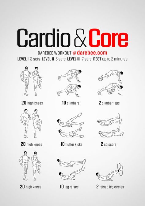 Mens Cardio Workout, Darebee Workout, Core Workout Gym, Beginners Cardio, Workout Man, Cardio Abs, Cardio At Home, Gym Workout Chart, Abs Workout Video