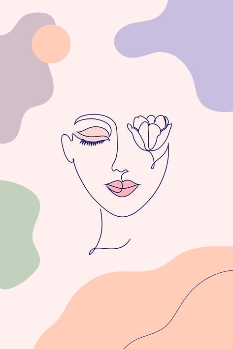 Art And Illustration, Face Line Drawing, Abstract Face Art, Soyut Sanat Tabloları, Iphone Wallpaper Pattern, Line Art Design, Outline Art, Abstract Line Art, Aesthetic Pastel Wallpaper