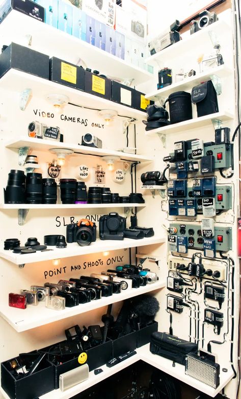 Casey Neistat Studio, Camera Equipment Storage, Photography Equipment Storage, Camera Organization, No Loyalty, Camera Gear Storage, Camera Studio, Photography Room, Gear Room