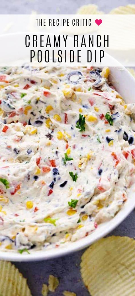 Creamy Ranch Dip, Poolside Dip, Ranch Dip Recipe, Creamy Ranch, Dip Recipes Easy, Ranch Dip, Snack Dip, Chip Dip, Snacks Für Party