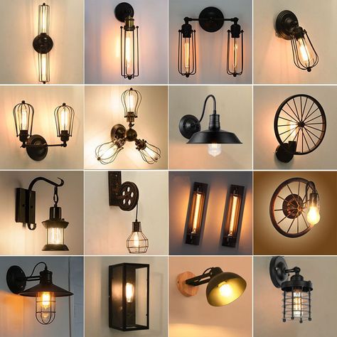 Vintage Wall Lamp – Industrial Decor Lighting Steampunk Lights, Lampe Art Deco, Industrial Wall Lamp, Vintage Industrial Lighting, Stil Industrial, Art Deco Stil, Lamp Bedside, Retro Lighting, Industrial Wall