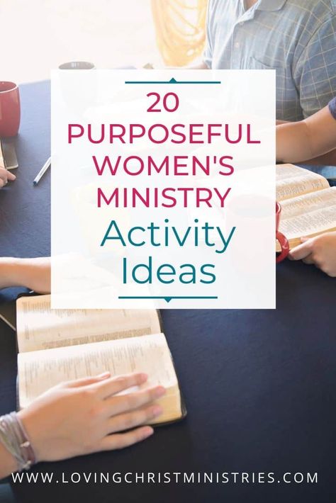 Use this list of 20 Purposeful Activity Ideas shared by Women's Ministry Leaders to choose activities to do at your next Christian women's retreat. #retreatresources #womensministry #christianactivities #ministryideas #alovingchrist Proverbs 31 Woman Activities, Women Meeting Ideas, Women’s Bible Study Activities, Woman Ministry Ideas, This Or That Christian Edition, Womens Ministry Games Free Printable, Womens Fellowship Activities, Women’s Ministry Theme Ideas, Women’s Fellowship Ideas