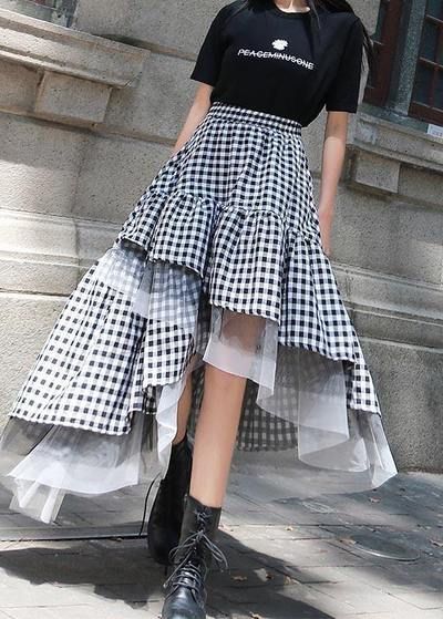 Sukienki Maksi, Detail Couture, Mode Kawaii, Mode Kimono, Mode Tips, Kleidung Diy, Half Skirt, Black And White Plaid, High Waist Fashion