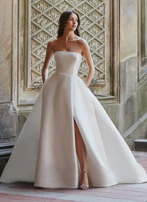 Silk Bride Dress, Silk Wedding Ball Gown, Silk Ball Gown Wedding Dress, Silk Strapless Wedding Dress, Mikado Silk Wedding Dress, Strapless Silk Wedding Dress, Wedding Gown Silk, Wedding Dress With Split, Wedding Dresses Silk