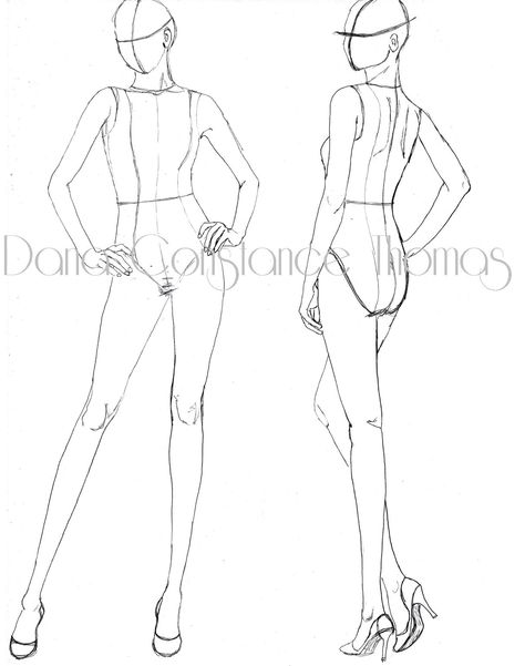 So I have yet to finish the how-to on drawing your personalized croquis. In the interim I thought I would post some rough croquis pairs. When sketching designs we often need to show the front and b… Fashion Sketch Template, Fashion Illustration Template, Croquis Fashion, Fashion Figure Templates, Fashion Illustration Poses, Fashion Model Sketch, Fashion Figure Drawing, Model Sketch, Fashion Design Template