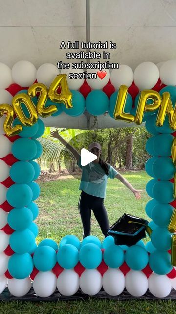 Balloon Decorations and Event Rentals Palm Beach on Instagram: "A graduation picture frame for a new lpn grad!

A full tutorial is available in the subscription section😊, subscribe, learn and cancel any time!

#balloons #graduation" Balloon Frame Diy, Graduation Balloon Arch Ideas, Balloon Photo Frame, Graduation Balloon Decorations, Graduation Balloon Arch, Balloons Graduation, Picture Booth, Graduation Picture Frames, Balloon Arch Diy