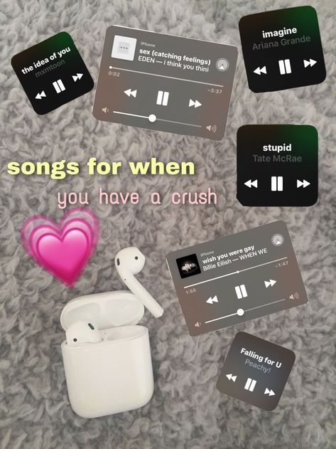 Songs Dedicated To Crush, Music Wallpaper Laptop Aesthetic, Spotify Songs For Him, Songs You Have To Listen To, Crush Playlist Songs, Songs To Play When You Have A Crush, Songs For When Ur Crushing, Songs To Listen When You Have A Crush, Songs To Listen To On Spotify