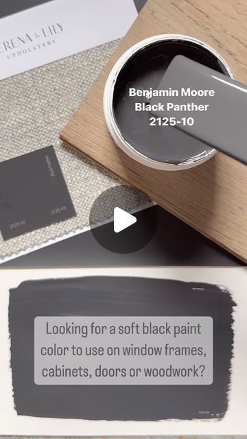 Karolina De Costa on Instagram: "Looking for a soft black paint color?   Black window frames, doors and woodwork are popular all over social media but straight “black” can often feel cold and stark.  Instead, try Benjamin Moore Black Panther 2125-10.  This inky shade is just off-black for a softer look.  Pair with a soft white like Benjamin Moore Steam AF-15 for a touch of warmth in a traditional space or Benjamin Moore Chantilly Lace for crisp sharp contrast for a modern design.  Would you be brave enough to use Black Panther in your home? Let me know in the comments.  For more Benjamin Moore colors don’t forget to follow along, like and share your favorites! I create new reels weekly.  Plus keep an eye on my Stories for mood boards and blog post announcements.   #interiordesign #interior Benjamin Moore Black Panther, Soft Black Paint Color, Benjamin Moore Black, New Reels, Black Window Frames, Black Paint Color, College House, Black Window, Benjamin Moore Colors