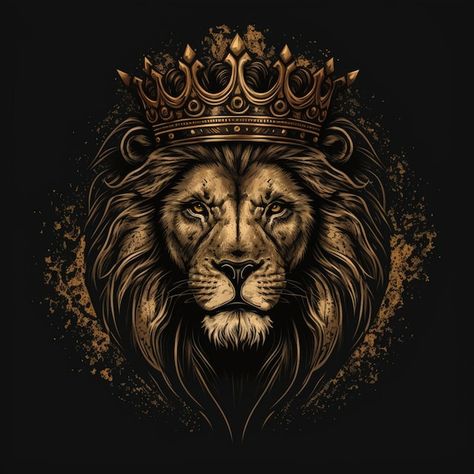 Lion Illustration Design, Lion Head Logo, King Pic, King Picture, Friendship Photography, Lion Artwork, Lion Illustration, King Lion, Lion Tattoo Design