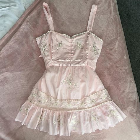 The prettiest pink lace and ribbon babydoll... - Depop Babydoll Style Outfits, Baby Doll Dress Aesthetic, Babydoll Shirt Outfit, Melanie Concert, Spinnin Tour, Streetwear Grunge, Babydoll Shirt, Style Goals, Clothing Pieces