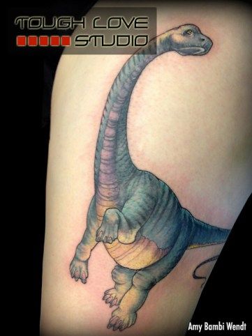 Nobody is really certain how the dinosaurs died out, though a meteor impact in the Yucatan is the main source of blame many scientists like to lean on. But they’re gone, a wash to the ages evidence... Brontosaurus Tattoo, Small Animal Tattoos, Animal Tattoos For Women, Dinosaur Tattoo, Dinosaur Tattoos, Skeleton Tattoos, Tattoos For Women Half Sleeve, Decisions Decisions, Skull Tattoo Design