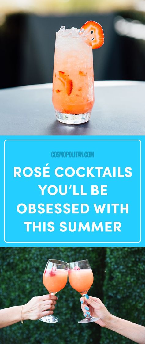 Rosé Cocktail Ideas - Easy Rosé Cocktails Rose Cocktail Recipes Easy, Rose Tequila Drinks, Rose Cocktails Recipes, Rose Prosecco Cocktail, Rose Drinks Cocktails, Rose Lemonade Cocktail, Rose Wine Cocktail, Rosé Cocktails, Rose Drinks