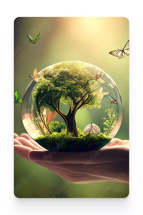 Glass bowl with green tree inside - MasterBundles Collage. Happy Earth Day Memes, Earth Day 2024 Poster, Happy Earth Day 2024, World Images Earth, Earth Day 2024, Poster On Earth Day, Earth Day Graphics, Happy Earth Day Pictures, Happy Earth Day Quotes