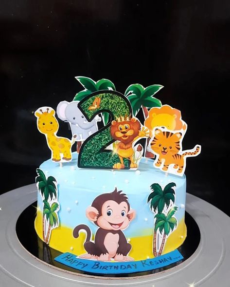 jungle theme cake for 2nd bday #jungletheme#customizedcakes #cakefor2yearsold #cakeofinstagram #cakeofahmedabad #instacake #instabake #instabakers #cakeitbakeit #ahmedabad_instagram #instafoodie #instaboost#instacool #vastral Jungle Theme Birthday Cakes, Jungle Theme Birthday Cake, Animal Cakes For Kids, Jungle Theme Cake, Jungle Birthday Cakes, Jungle Cakes, Jungle Theme Cakes, Second Birthday Cakes, Jungle Theme Birthday