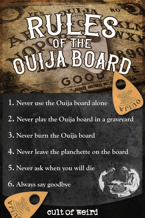 The rules of the Ouija board will help keep you safe while communicating with the spirits. Croquis, Quija Board, Paranormal Aesthetic, The Trickster, Tarot Card Readings, Spirit Communication, Witch Spirituality, Wiccan Magic, Magic Spell Book