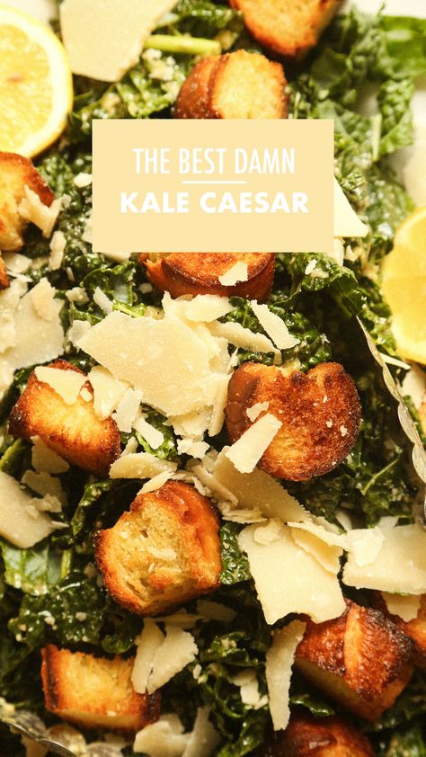 Ceaser Salad Recipe, Kale Cesar Salad, Ceasar Salad Recipe, Caesar Recipe, Italian Lady, Salad With Kale, Chicken Caesar Pasta, Caesar Pasta Salad, Chicken Kale