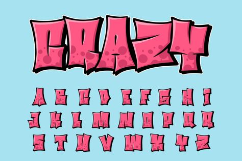 Easy Graffiti Lettering Alphabet, Different Graffiti Styles, Graffity Letters, Grafitti Alphabet, Graffiti Letters Styles, Grafitti Letters, Font Graffiti, Vector Letters, Alphabet Graffiti