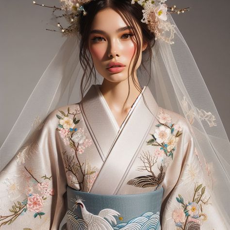 Bridal Kimonos: A Fusion of Tradition and Modern Romance Kimonos, Japanese Bride Traditional, Japanese Kimono Fashion Modern, Japanese Wedding Attire, Kimono Fashion Traditional, Japanese Wedding Dress Modern, Wedding Kimono Traditional, Traditional Japanese Wedding, Japanese Kimono Fashion