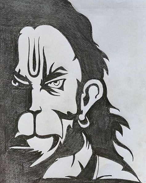 #pencildtawing #easydrawing #hanuman Use 2B,4B and 10B pencils, A4 size white paper, eraser. Hanuman Pencil Art, A4 Size Drawing Ideas, Simple And Easy Sketches, Hunuman Drawing, Hunman Ji Drawings, Balaji Drawing Easy, Drawing Of God Hanuman, Mandala Art Of Hanuman Ji, Hanuman Sketch Art Face