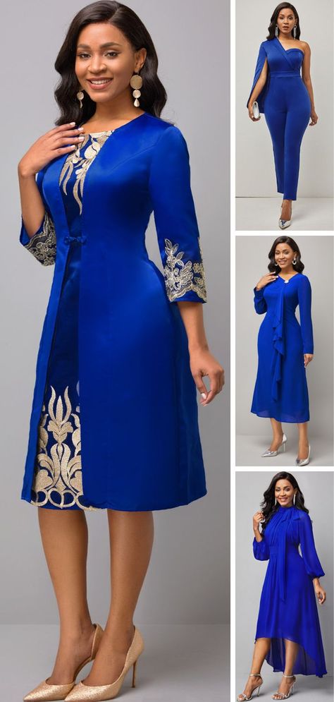 Shop for trendy fashion style top for women online at ROSEWE. Find the newest blue dress with affordable prices. Couture, Blue Classy Dress, Gaun Fashion, Best African Dresses, Afrikaanse Mode, Modelos Plus Size, Classy Dress Outfits, Elegant Dresses For Women, African Print Fashion Dresses