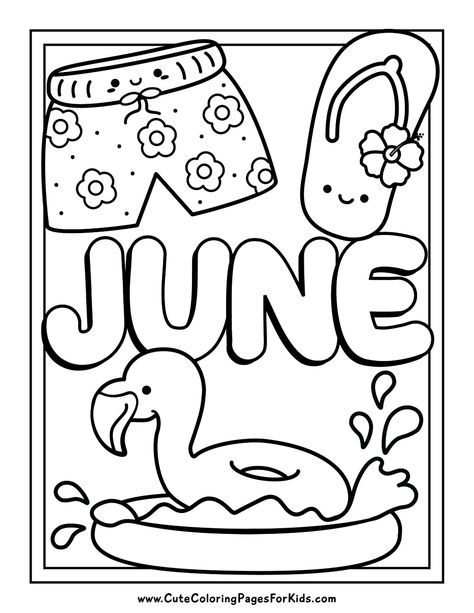 June Coloring Pages - Cute Coloring Pages For Kids Creative Arts For Preschoolers, Pre K Coloring Sheets Free Printable, Schools Out Coloring Pages, June Colouring Pages, Coloring Pages For 3yrs Old, June Worksheets For Preschool, Summer Preschool Coloring Pages, Daycare Coloring Pages, Preschool June Activities