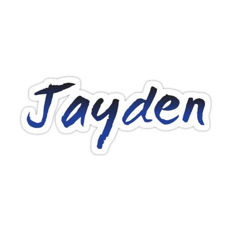 Decorate laptops, Hydro Flasks, cars and more with removable kiss-cut, vinyl decal stickers. Glossy, matte, and transparent options in various sizes. Super durable and water-resistant. This is a design for someone named Jayden Jayden Name Wallpaper, Class Stickers, Name Wallpaper, Name Stickers, Crafts To Make And Sell, Name Design, Cricut Ideas, A Design, Make And Sell