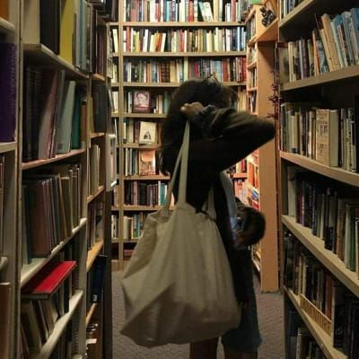 Reading In A Library Aesthetic, Reading Pics Aesthetic, Woman In Library Photography, Cute Bookshop Aesthetic, Reading At Library Aesthetic, Pic In Library, Ghost Writer Aesthetic, Thrift Books Aesthetic, Book Mood Board Aesthetic