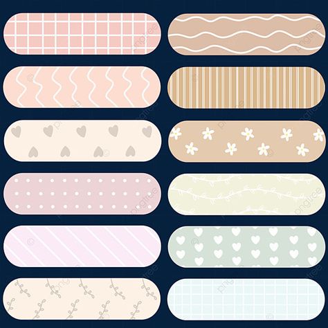 Printable Washi Tape Patterns, Aesthetic Tape Sticker, Cute Washi Tape Png, Pastel Stickers Printable, Washi Tape Printable Aesthetic, Cute Soft Stickers, Stiker Kawaii Cute, Journal Stickers Free Printable, Washi Tapes Printable